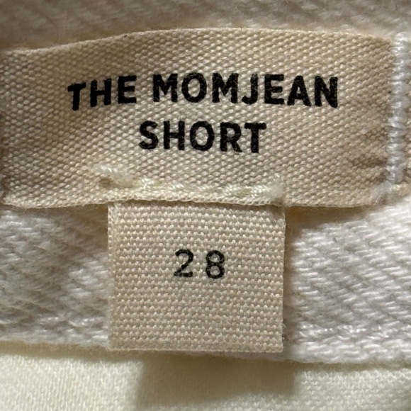 Madewell White High-Waisted the mom Jean Shorts with Frayed Hem size 28 - Picture 5 of 10